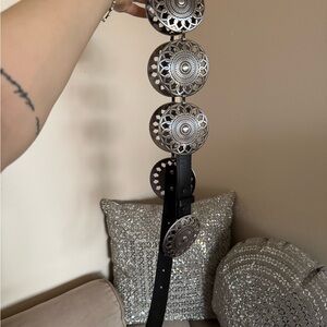 Silver genuine leather Belt